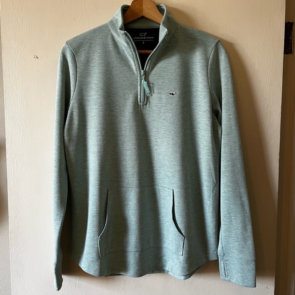 Vineyard Vines Seafoam Green Quarter Zip Sweatshirt, Size S